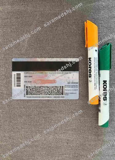 USA Texas driving license under 21 photolook BACK